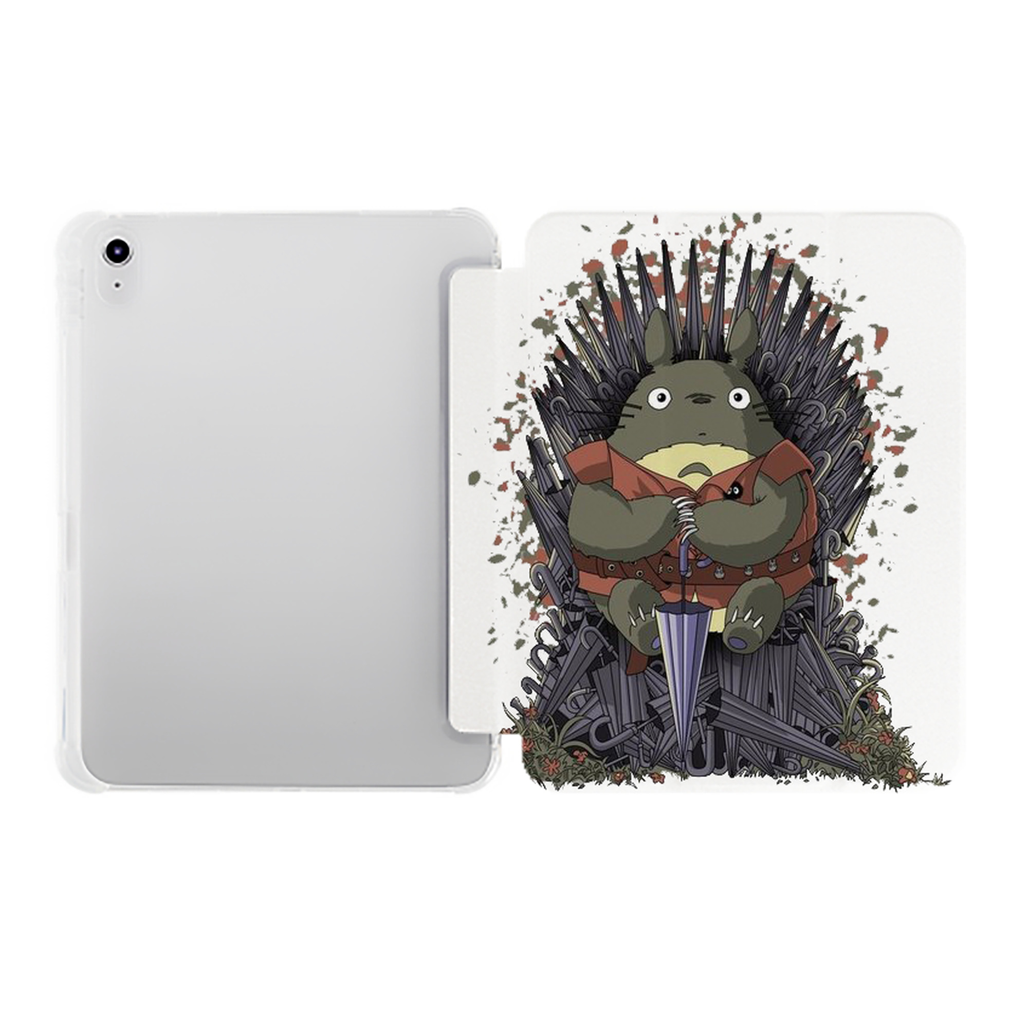 （画像用） となりのトトロ 草壁メイ 草壁サツキ My Neighbor Totoro Satsuki Kusakabe Mei Kusakabe IPad ケース ペン収納付き 三つ折りスタンド PUレザー×シリコン 対応機種9.5/10.5/10.9インチ